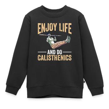 Calisthenics Körpergewicht Krafttraining - Kinder Premium Organic Sweatshirt - Schwarz - Vorne - AI Model Kid Female (0cm)