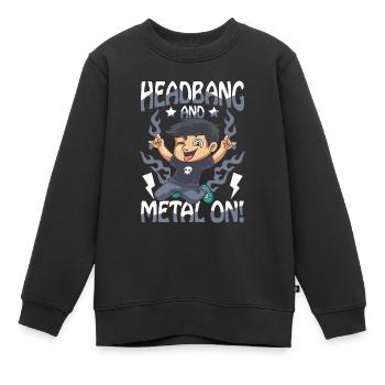 Headbang And Metal On für einen Schüler und Jungs - Kinder Premium Organic Sweatshirt - Schwarz - Vorne - AI Model Kid Female (0cm)