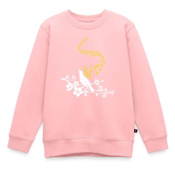 Musiknoten Niedlicher singender Vogel - Kinder Premium Organic Sweatshirt - Rosa - Vorne - AI Model Kid Female (0cm)
