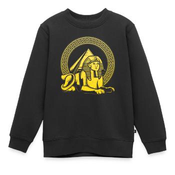 Pyramides égyptiennes Histoire Egypte Sphinx - Sweat Premium enfant bio - noir - Devant - AI Model Kid Female (0cm)