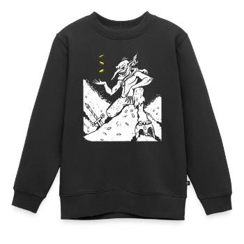 Mittelalterliche Kobold Kreatur - Kinder Premium Organic Sweatshirt - Schwarz - Vorne - AI Model Kid Female (0cm)
