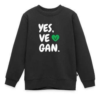 Yes We Can Vegan protection des animaux - Sweat Premium enfant bio - noir - Devant - AI Model Kid Female (0cm)