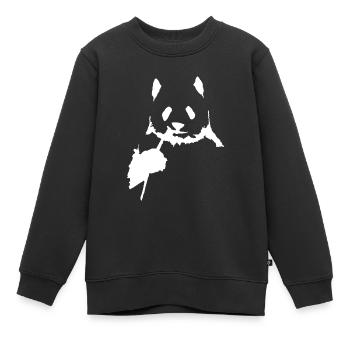 Aquarelles d’ours Panda Cool & Drôle - Sweat Premium enfant bio - noir - Devant - AI Model Kid Female (0cm)