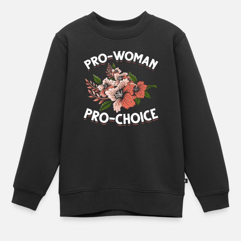 Pro-Choice kvinders rettigheder Empowered Blomster - Premium børne sweatshirt økologisk - sort