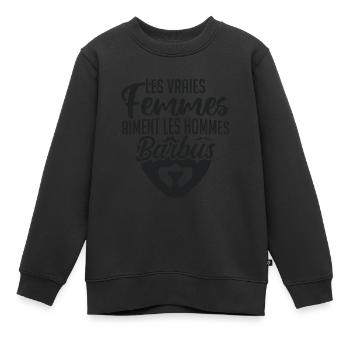 Echte Frauen lieben bärtige Männer - Kinder Premium Organic Sweatshirt - Schwarz - Vorne - AI Model Kid Female (0cm)