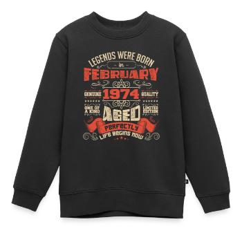 Legends wurden im Februar 1974 geboren | Geschenk - Kinder Premium Organic Sweatshirt - Schwarz - Vorne - AI Model Kid Female (0cm)