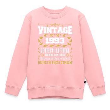 vintage 1993 | Toutes Les Pièces D'origine - Sweat Premium enfant bio - rose - Devant - AI Model Kid Female (0cm)