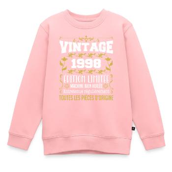 vintage 1998 | Toutes Les Pièces D'origine - Sweat Premium enfant bio - rose - Devant - AI Model Kid Female (0cm)