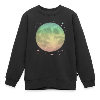 Lune Pastel Céleste - Sweat Premium enfant bio - noir - Devant - AI Model Kid Female (0cm)