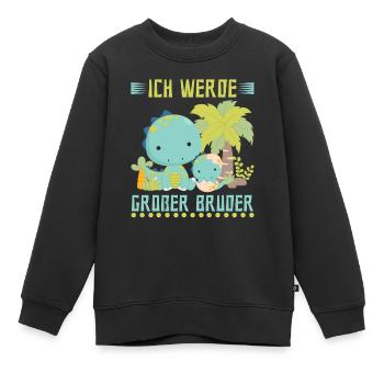 Dinosaurier Ich werde Großer Bruder - Kinder Premium Organic Sweatshirt - Schwarz - Vorne - AI Model Kid Female (0cm)