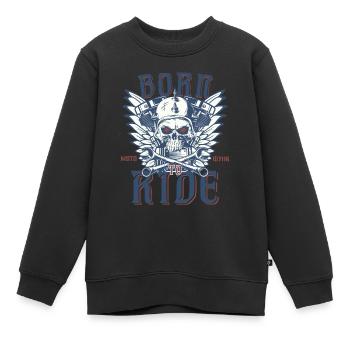 Motocyclette. Né pour conduire. - Sweat Premium enfant bio - noir - Devant - AI Model Kid Female (0cm)