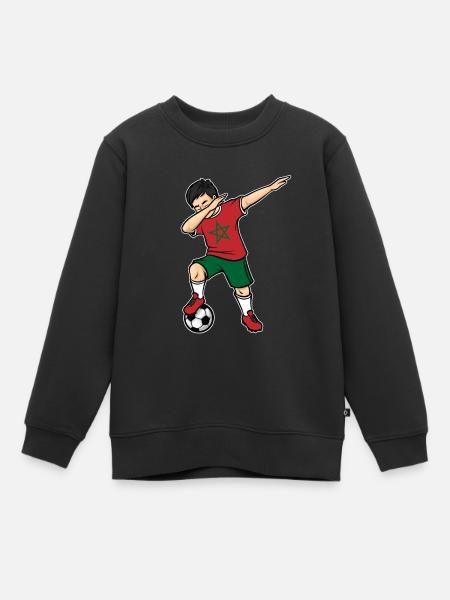Dabbing Joueur de football garçon Maroc Football - Sweat Premium enfant bio - noir