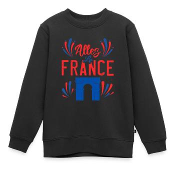 Allez La France - Sweat Premium enfant bio - noir - Devant - AI Model Kid Female (0cm)