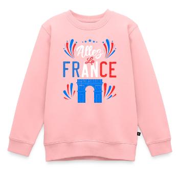 Allez La France - Sweat Premium enfant bio - rose - Devant - AI Model Kid Female (0cm)