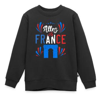 Allez La France - Sweat Premium enfant bio - noir - Devant - AI Model Kid Female (0cm)