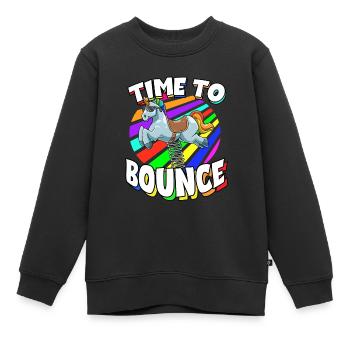 Time To Bounce für Männer und Frauen - Kinder Premium Organic Sweatshirt - Schwarz - Vorne - AI Model Kid Female (0cm)