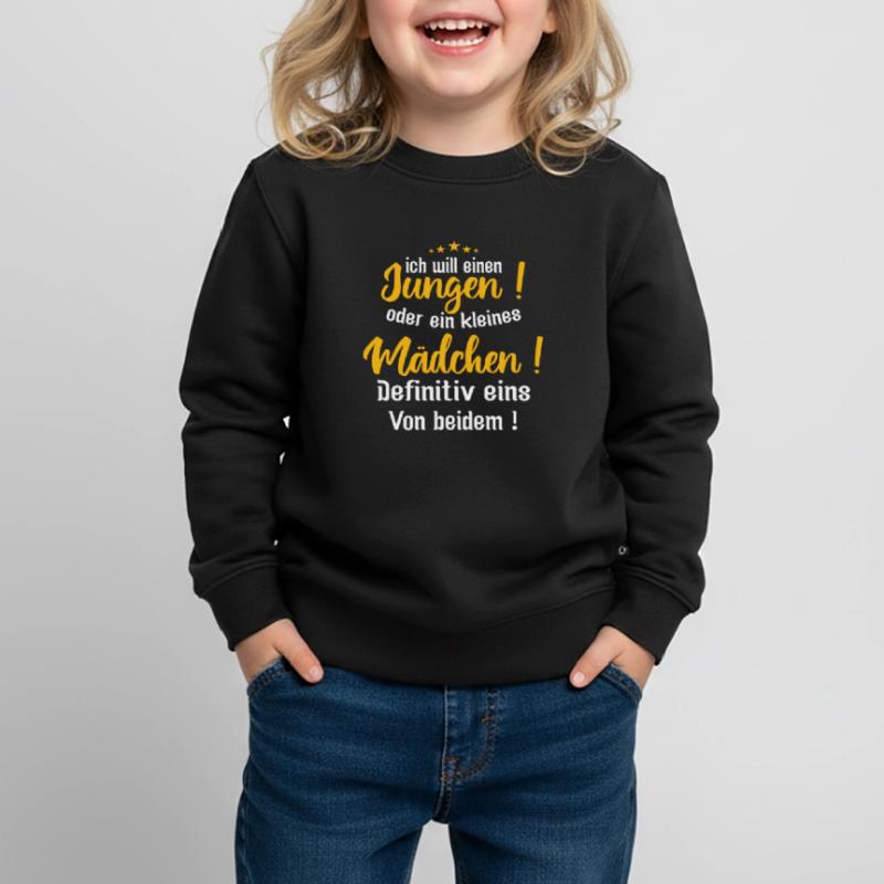 Kleiner Junge | ich will einen jungen oder ein Kinder Premium Organic Sweatshirt