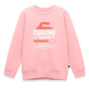Curling Talent Loading - Kinder Premium Organic Sweatshirt - Rosa - Vorne - AI Model Kid Female (0cm)