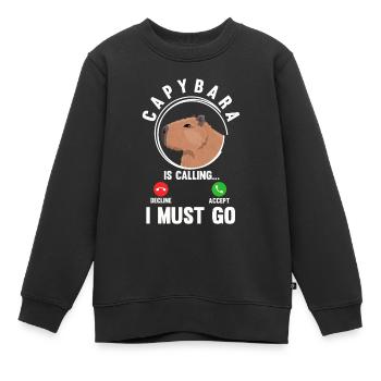 Lustiges Capybara Humorvolle Tierliebe - Kinder Premium Organic Sweatshirt - Schwarz - Vorne - AI Model Kid Female (0cm)