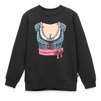 Dirndl Tracht Damen für Frauen - Kinder Premium Organic Sweatshirt - Schwarz - Vorne - AI Model Kid Female (0cm)