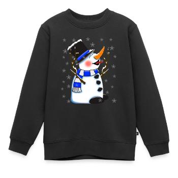 Niedlicher Schneemann Winter - Kinder Premium Organic Sweatshirt - Schwarz - Vorne - AI Model Kid Female (0cm)