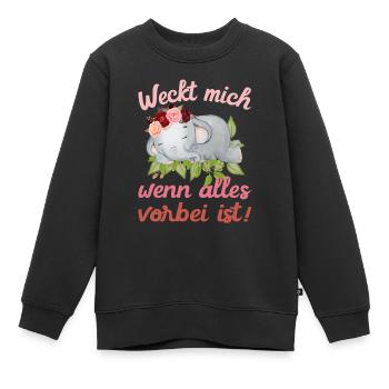 Weckt mich, wenn alles vorbei ist - Kinder Premium Organic Sweatshirt - Schwarz - Vorne - AI Model Kid Female (0cm)