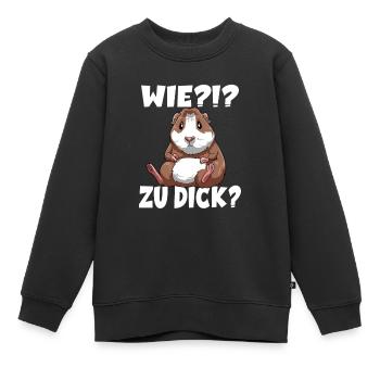 Wie zu dick? Meerschweinchen - Kinder Premium Organic Sweatshirt - Schwarz - Vorne - AI Model Kid Female (0cm)
