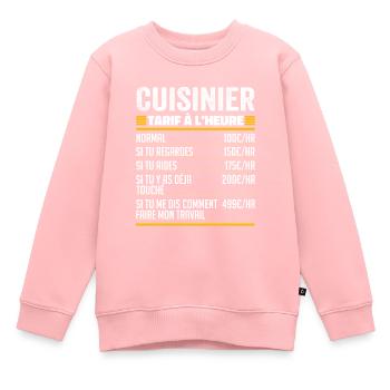 Cuisinier Idée Cadeau Humour pour Cuisinier - Sweat Premium enfant bio - rose - Devant - AI Model Kid Female (0cm)