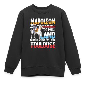 Napoleon Conquered Too Much Land Toulouse - Kinder Premium Organic Sweatshirt - Schwarz - Vorne - AI Model Kid Female (0cm)