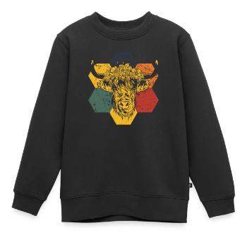 Highlands écossais Highland Bovins Highland Vache des Highlands - Sweat Premium enfant bio - noir - Devant - AI Model Kid Female (0cm)