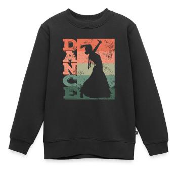 Femme flamenco avec robe flamenco - Sweat Premium enfant bio - noir - Devant - AI Model Kid Female (0cm)