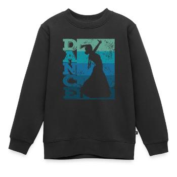 Femme flamenco avec robe flamenco - Sweat Premium enfant bio - noir - Devant - AI Model Kid Female (0cm)