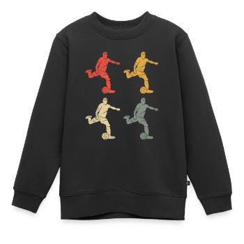 Fußballspieler Retro Fußball Spieler Fußballer - Kinder Premium Organic Sweatshirt - Schwarz - Vorne - AI Model Kid Female (0cm)