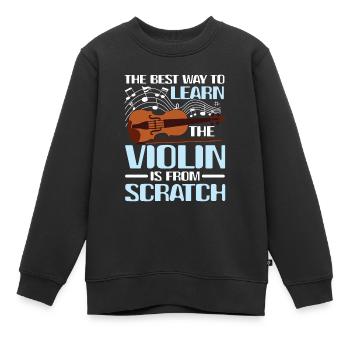 Learn The Violin Is From Scratch - Kinder Premium Organic Sweatshirt - Schwarz - Vorne - AI Model Kid Female (0cm)