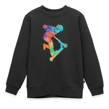 Kick Scooter Colorful Scooter Rider Stunt Scooter - Kids Premium Organic Sweatshirt - black - Front - AI Model Kid Female (0cm)