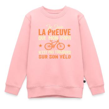 Papa cycliste cyclisme Bébé Nourrisson Naissance - Sweat Premium enfant bio - rose - Devant - AI Model Kid Female (0cm)