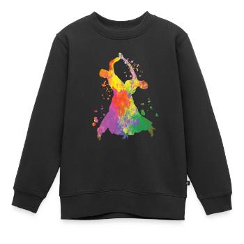 Danse de salon Slow Fox Quickstep - Sweat Premium enfant bio - noir - Devant - AI Model Kid Female (0cm)