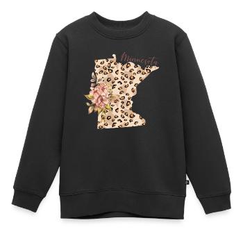 Minnesota Leopard Staat Minnesota - Kinder Premium Organic Sweatshirt - Schwarz - Vorne - AI Model Kid Female (0cm)