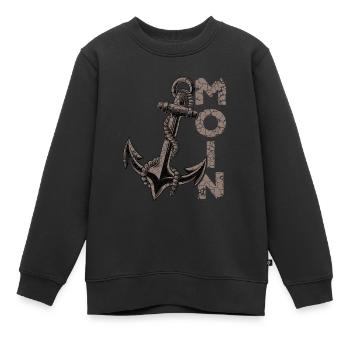 Moin Anker Ostfriesland Ostfriese - Kinder Premium Organic Sweatshirt - Schwarz - Vorne - AI Model Kid Female (0cm)