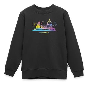 Florentiner Skyline Stadtbild Florenz - Kinder Premium Organic Sweatshirt - Schwarz - Vorne - AI Model Kid Female (0cm)