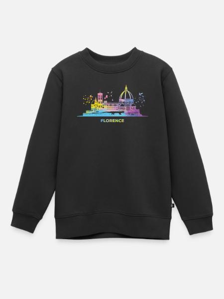 Paysage urbain florentin Skyline Florence - Sweat Premium enfant bio - noir