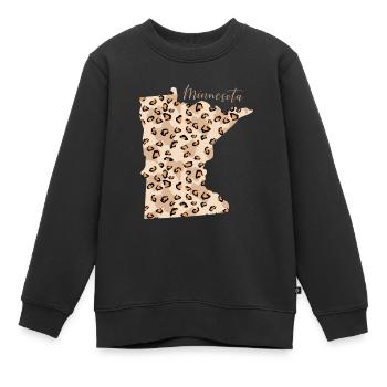 Minnesota Leopard Staat Minnesota - Kinder Premium Organic Sweatshirt - Schwarz - Vorne - AI Model Kid Female (0cm)