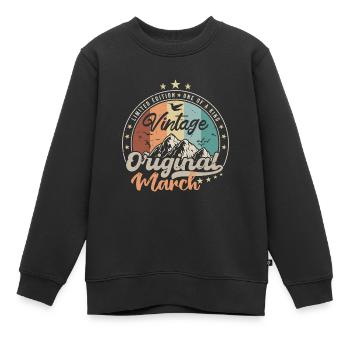 Né en Mars Cadeau D'anniversaire - Sweat Premium enfant bio - noir - Devant - AI Model Kid Female (0cm)