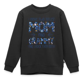 Ich habe zwei Titel, Mutter und Grammy - Kinder Premium Organic Sweatshirt - Schwarz - Vorne - AI Model Kid Female (0cm)