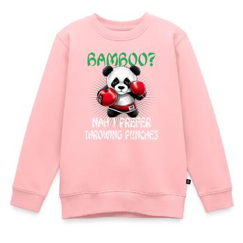 Panda Boxer Boxender Pandabär - Kinder Premium Organic Sweatshirt - Rosa - Vorne - AI Model Kid Female (0cm)