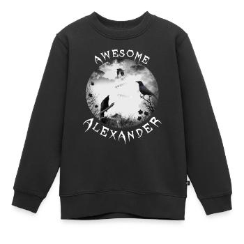 Alexander's Birthday Alex - Kids Premium Organic Sweatshirt - black - Front - AI Model Kid Female (0cm)