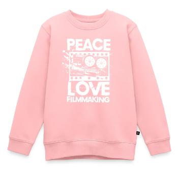 Peace Love Filmmaking für einen Filmemacher - Kinder Premium Organic Sweatshirt - Rosa - Vorne - AI Model Kid Female (0cm)