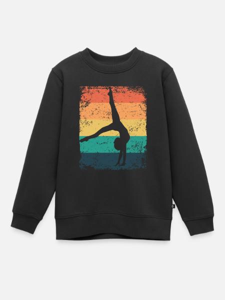 Gymnaste Gymnaste Gymnastique Rythmique Rétro - Sweat Premium enfant bio - noir