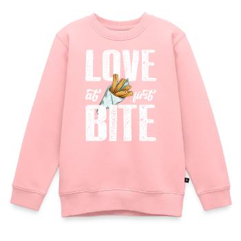 Coup de foudre les churros mexicains - Sweat Premium enfant bio - rose - Devant - AI Model Kid Female (0cm)