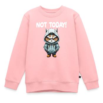 Not Today Katze Schlechte Laune - Kinder Premium Organic Sweatshirt - Rosa - Vorne - AI Model Kid Female (0cm)